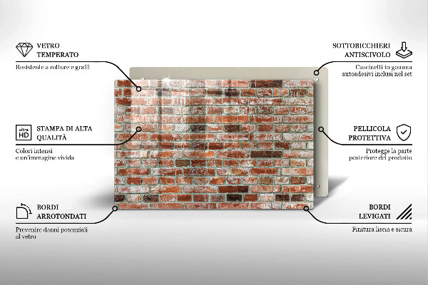 Osłona na płytę indukcyjną Stare cegły mur