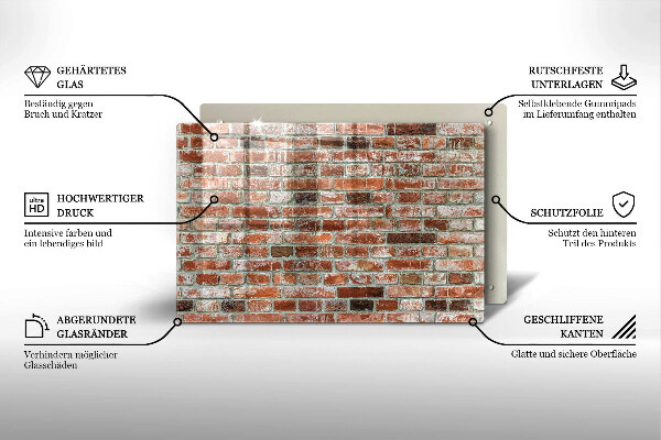 Osłona na płytę indukcyjną Stare cegły mur