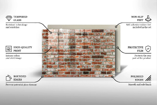 Osłona na płytę indukcyjną Stare cegły mur