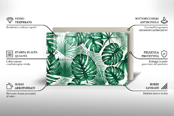 Osłona na płytę indukcyjną Liście monstery