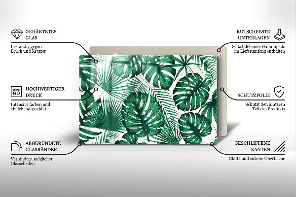 Osłona na płytę indukcyjną Liście monstery