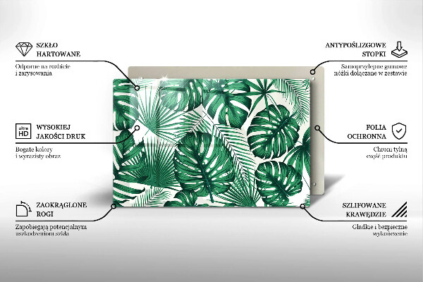 Osłona na płytę indukcyjną Liście monstery