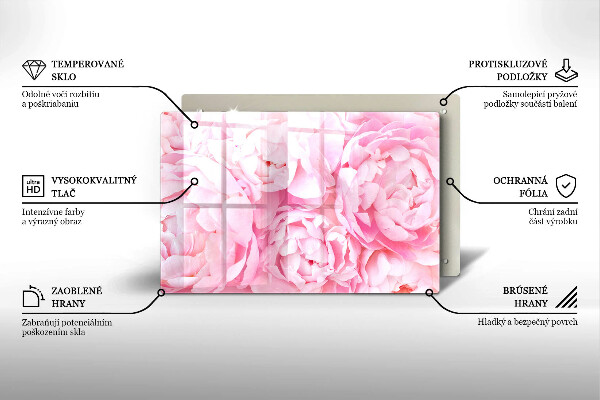 Osłona na płytę indukcyjną Delikatne piwonie