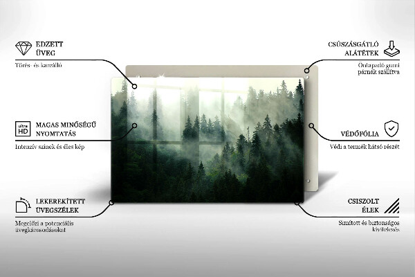 Osłona na płytę indukcyjną Pejzaż zamglony las