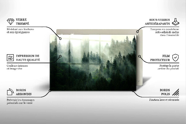 Osłona na płytę indukcyjną Pejzaż zamglony las