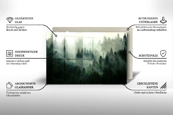 Osłona na płytę indukcyjną Pejzaż zamglony las