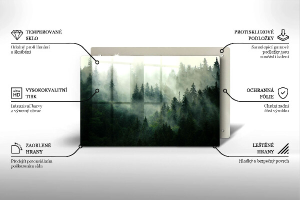 Osłona na płytę indukcyjną Pejzaż zamglony las