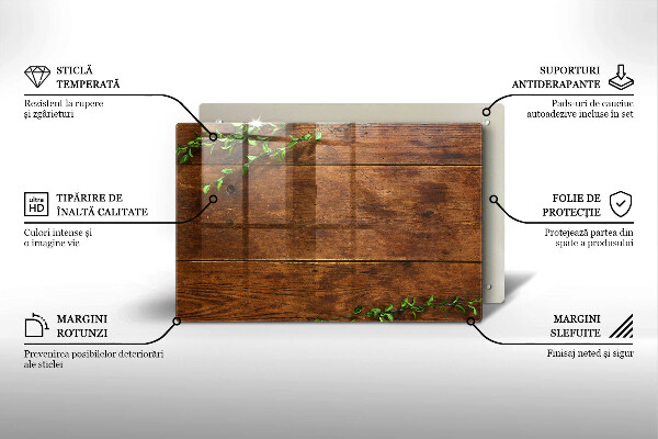 Osłona na płytę indukcyjną Drewniane deski i liście