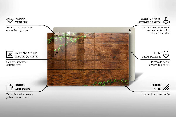 Osłona na płytę indukcyjną Drewniane deski i liście