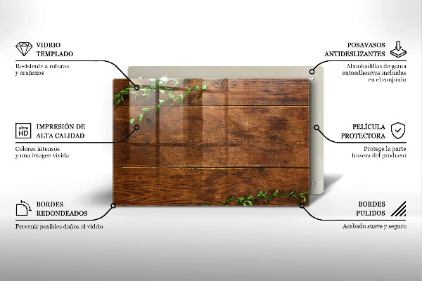 Osłona na płytę indukcyjną Drewniane deski i liście