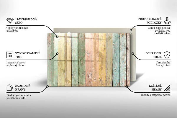 Osłona na płytę indukcyjną Kolorowe deski vintage