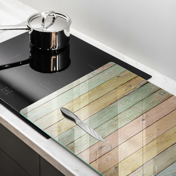Osłona na płytę indukcyjną Kolorowe deski vintage