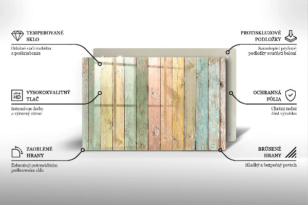 Osłona na płytę indukcyjną Kolorowe deski vintage