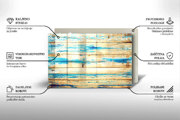 Osłona na płytę indukcyjną Retro deski drewno
