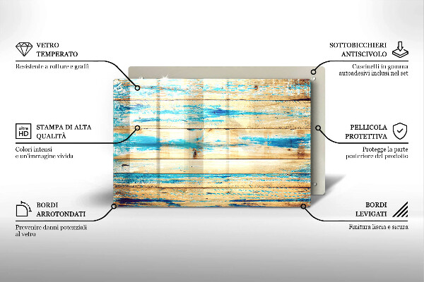 Osłona na płytę indukcyjną Retro deski drewno