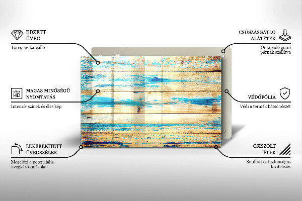 Osłona na płytę indukcyjną Retro deski drewno