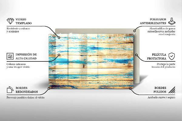 Osłona na płytę indukcyjną Retro deski drewno