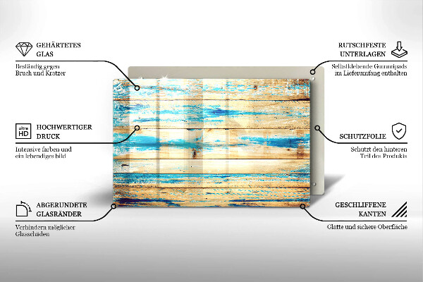 Osłona na płytę indukcyjną Retro deski drewno
