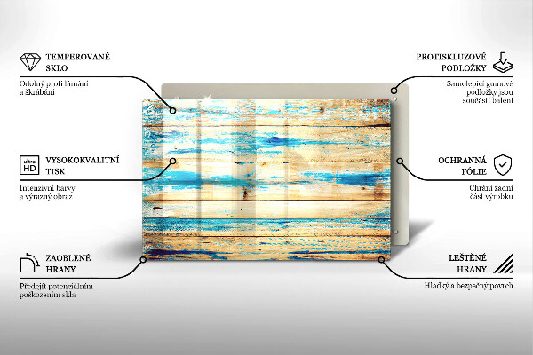 Osłona na płytę indukcyjną Retro deski drewno