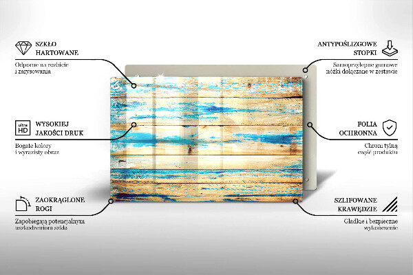 Osłona na płytę indukcyjną Retro deski drewno