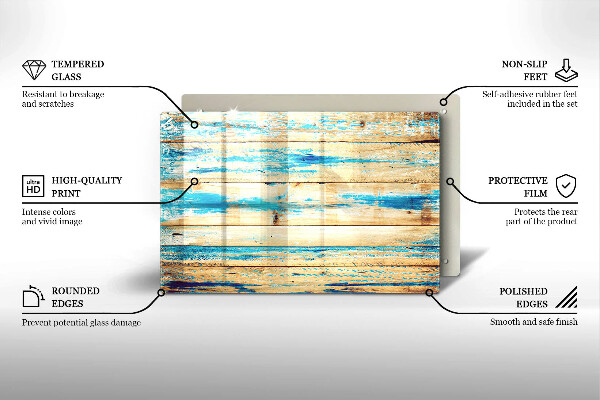 Osłona na płytę indukcyjną Retro deski drewno
