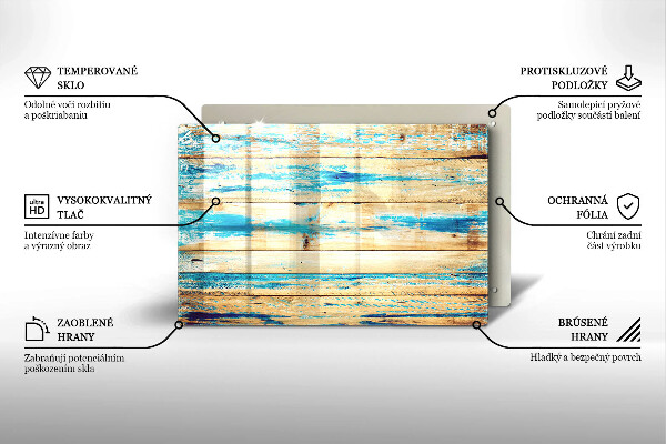Osłona na płytę indukcyjną Retro deski drewno