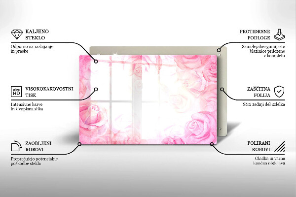 Osłona na płytę indukcyjną Tło delikatne róże
