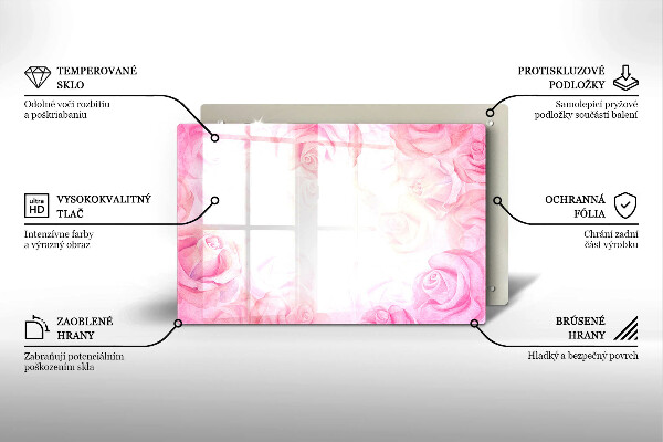 Osłona na płytę indukcyjną Tło delikatne róże