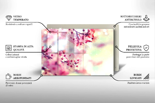 Osłona na płytę indukcyjną Natura kwiaty jabłoni