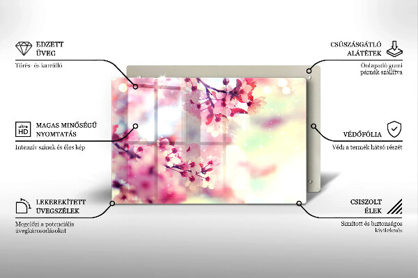 Osłona na płytę indukcyjną Natura kwiaty jabłoni