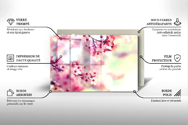 Osłona na płytę indukcyjną Natura kwiaty jabłoni