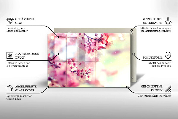 Osłona na płytę indukcyjną Natura kwiaty jabłoni