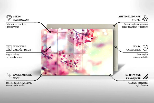 Osłona na płytę indukcyjną Natura kwiaty jabłoni