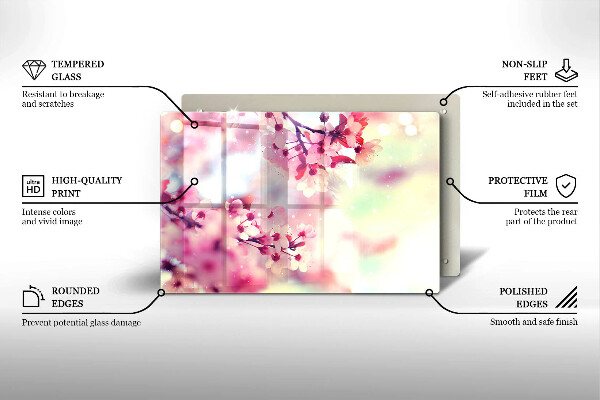 Osłona na płytę indukcyjną Natura kwiaty jabłoni