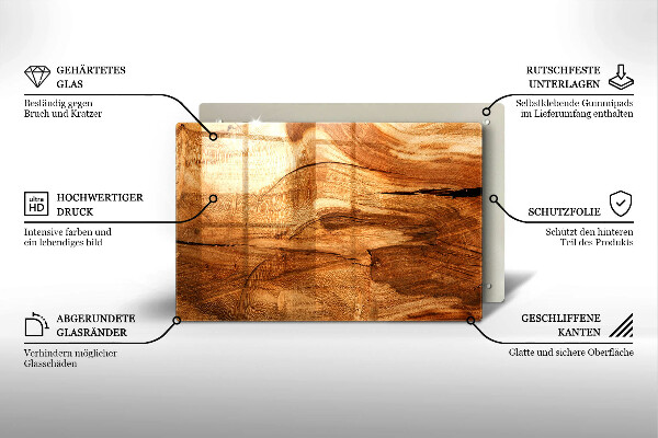 Osłona na płytę indukcyjną Drewniana tekstura deski