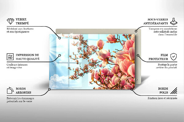 Osłona na płytę indukcyjną Drzewo różowe kwiaty