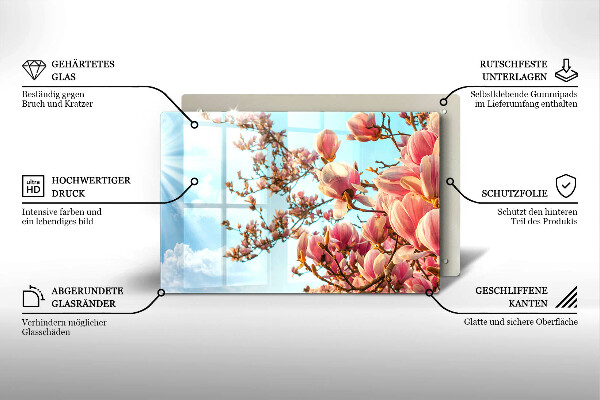 Osłona na płytę indukcyjną Drzewo różowe kwiaty