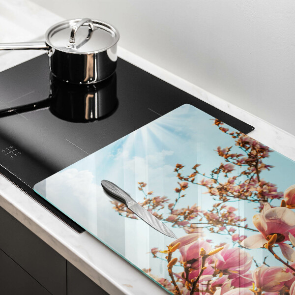 Osłona na płytę indukcyjną Drzewo różowe kwiaty