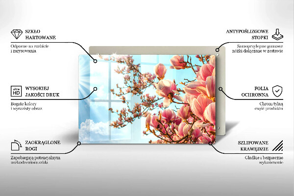 Osłona na płytę indukcyjną Drzewo różowe kwiaty