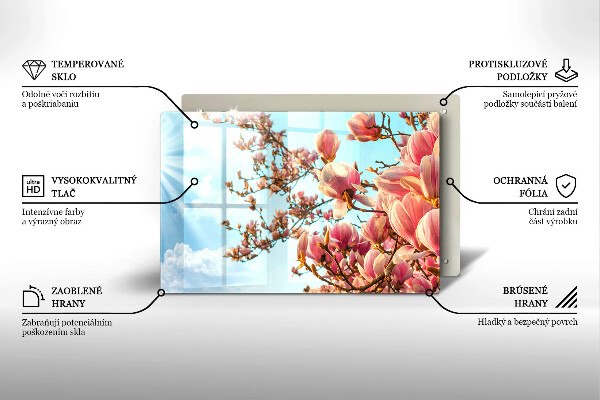Osłona na płytę indukcyjną Drzewo różowe kwiaty