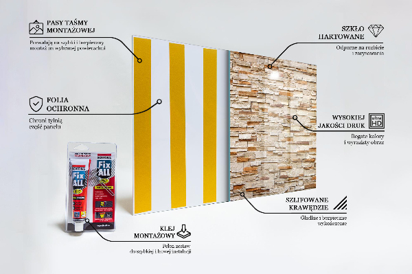 Szkło do kuchni na ścianę Kamień Naturalny Ściana