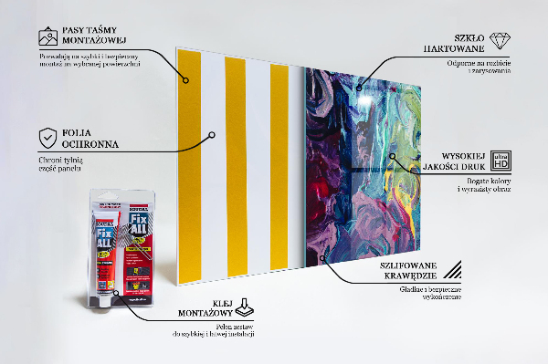 Panel szklany do kuchni Kolorowa Abstrakcja