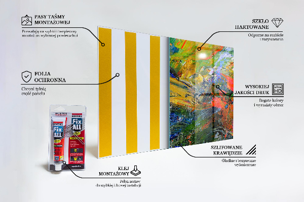 Panel szklany do kuchni Wybuch Kolorów