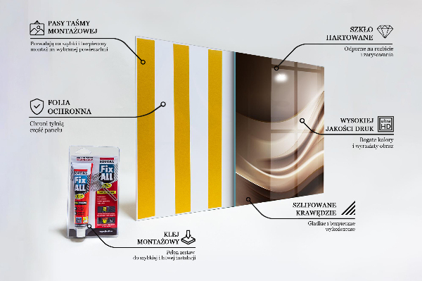 Panel szklany do kuchni Fala Energii Abstrakcja