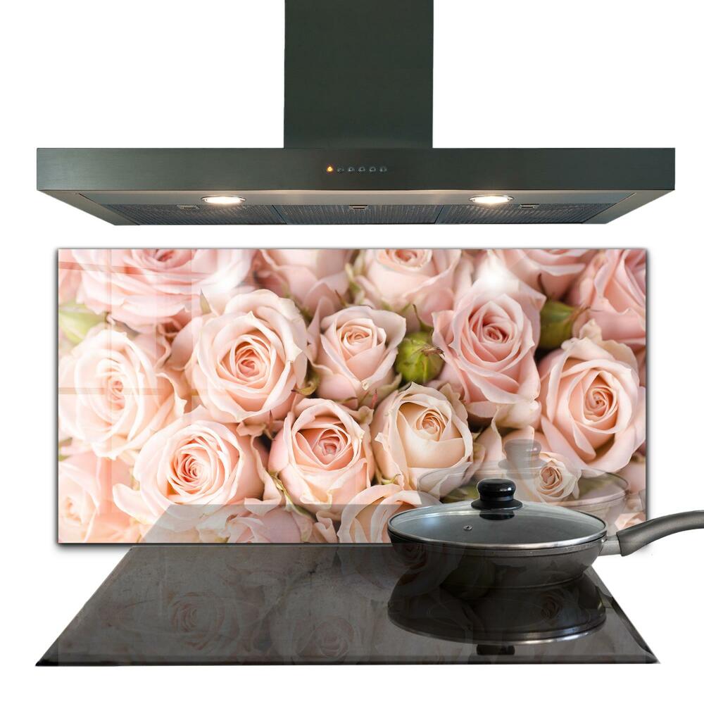 Szklany panel do kuchni Bukiet Delikatnych Róż