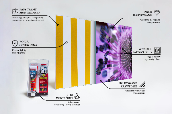Panel szklany do kuchni Fioletowy kwiat