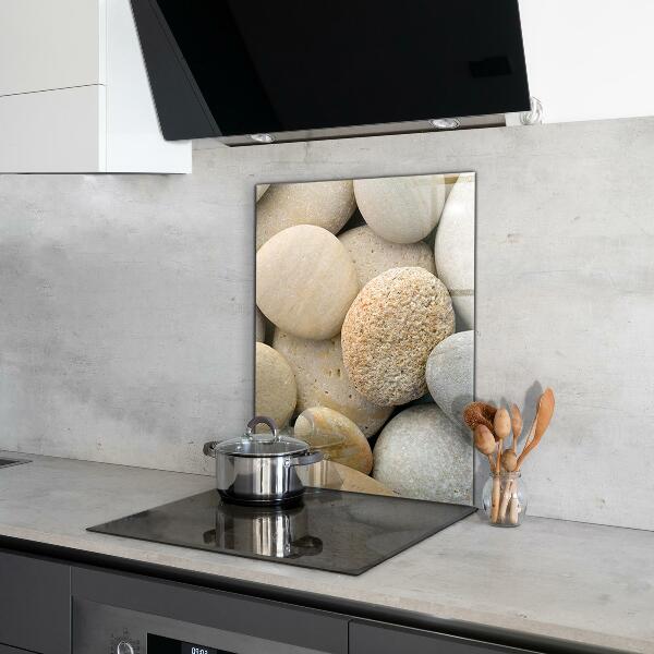 Szkło do kuchni na ścianę Kamienista Plaża