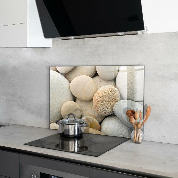 Szkło do kuchni na ścianę Kamienista Plaża