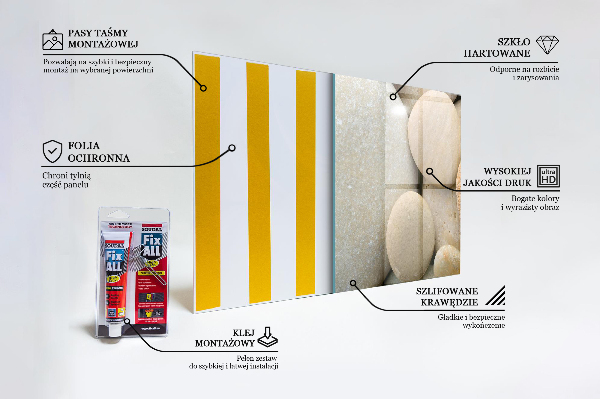 Szkło do kuchni na ścianę Kamienista Plaża