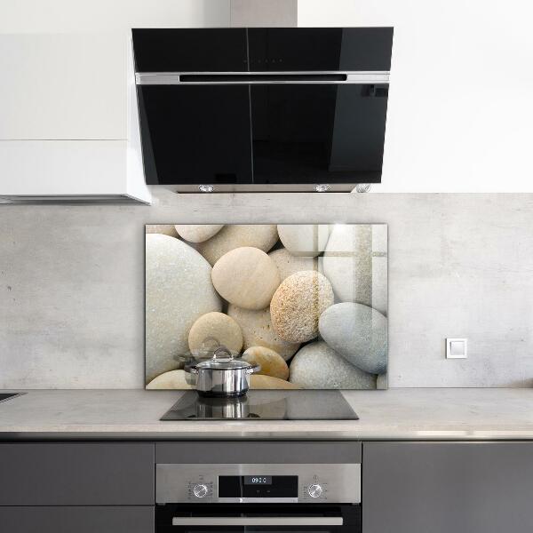 Szkło do kuchni na ścianę Kamienista Plaża